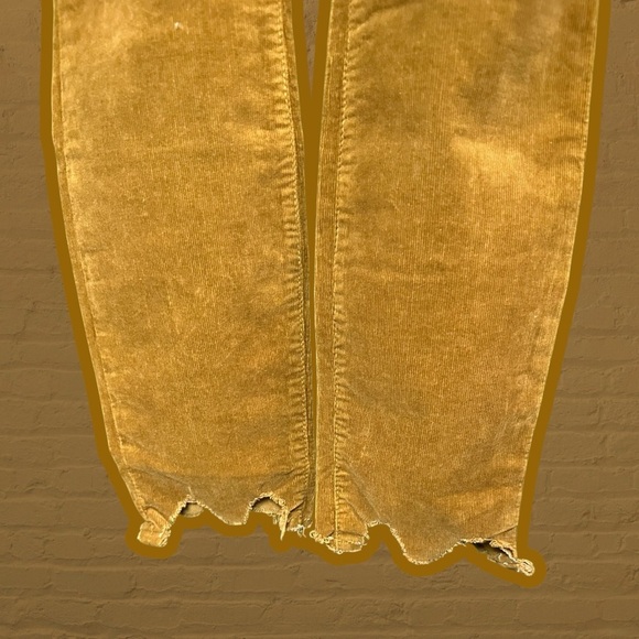 MOTHER Denim ‘High Waisted Looker Ankle Chew’ Corduroy Pant in “Okra” Size 24 - Picture 4 of 16